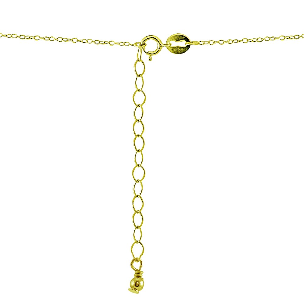 Yellow Gold Flashed Sterling Silver Diamond-Cut 4mm & 6mm Sliding Beads Necklace