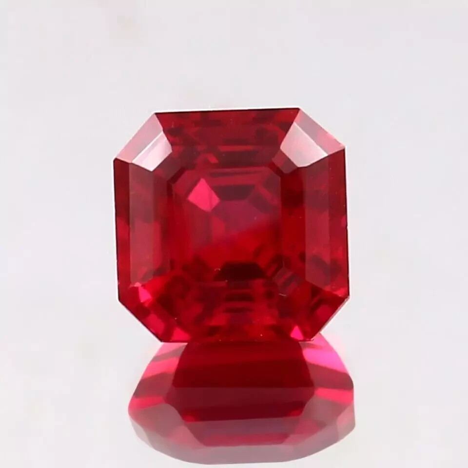21 Ct Natural Asscher Cut Red Ruby Stunning Certified Loose Gemstone With gift