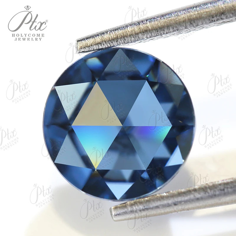1-8ct Moissanite Loose Stone Round Flat Bottom Rose Cut Multicolor VVS1 Gemstone
