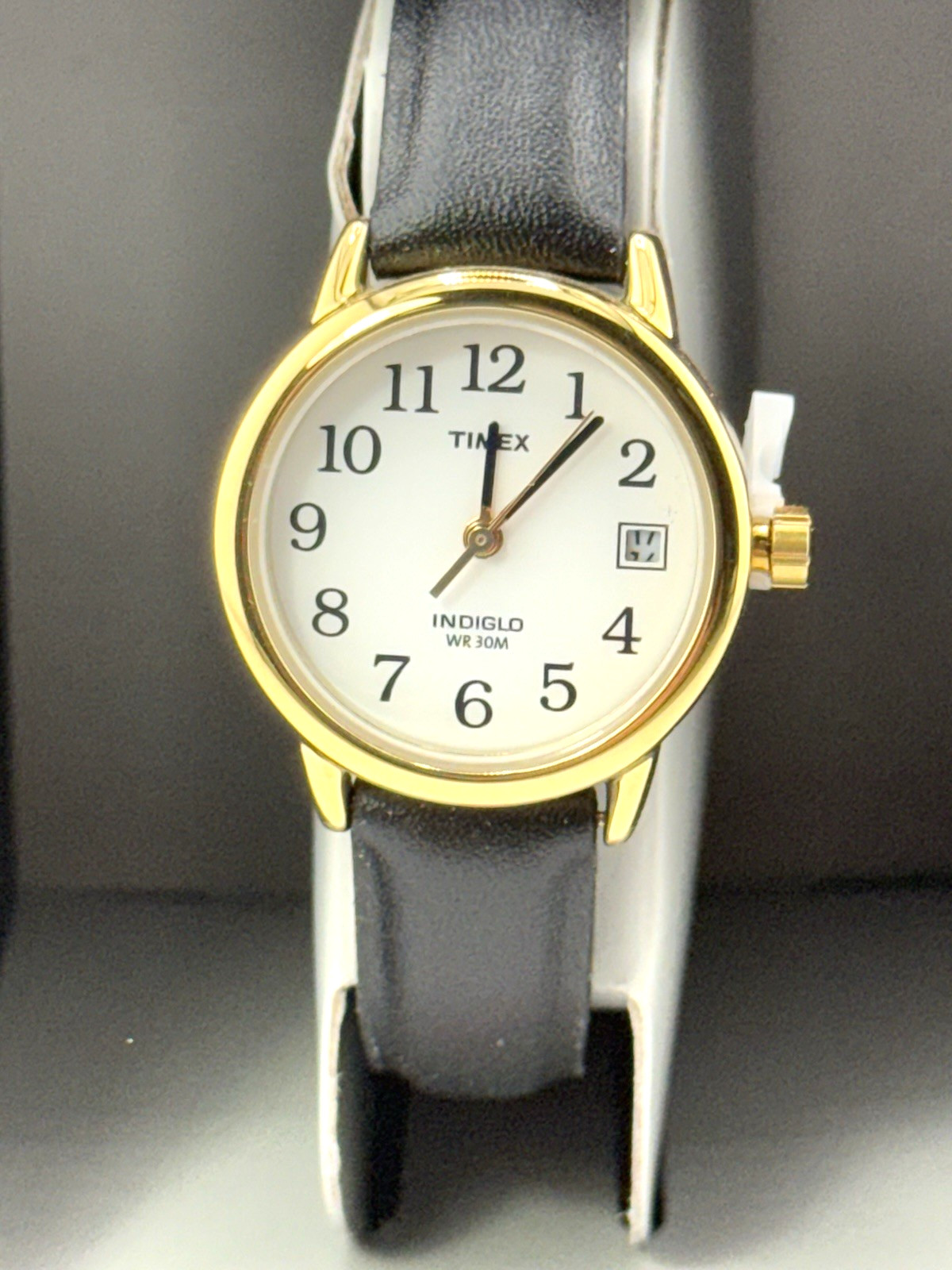 Timex® Women’s Leather Watch Gold and Black Leather – T2H341- New!!