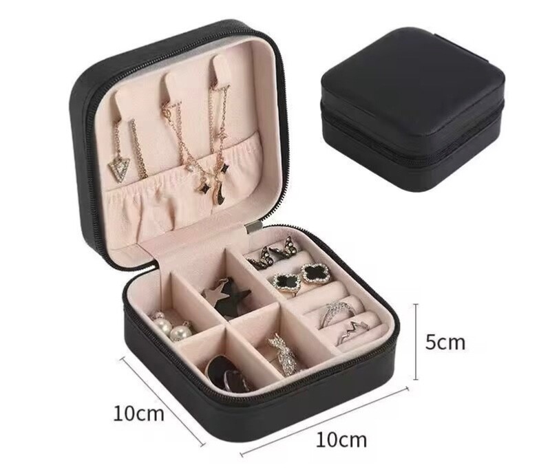 Small Travel Jewelry Box Organizer – Girls Women Gift Rings Earrings Necklaces J
