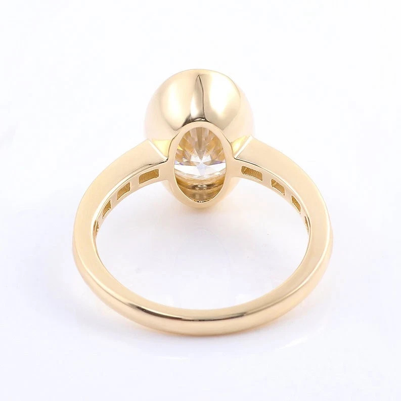 IGI 3.25 CT Oval F-VS1 Lab Grown Diamond Women Wedding Gift Ring 14K Yellow Gold
