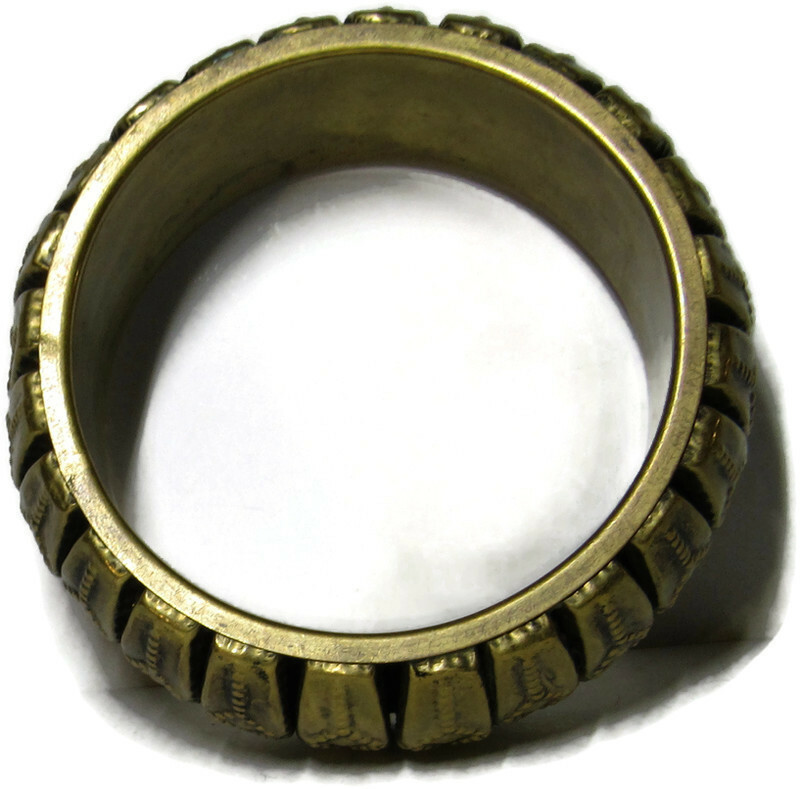 Vtg Wide Bangle Bracelet Brass Repousse Diamond Shape Pattern 1940’s