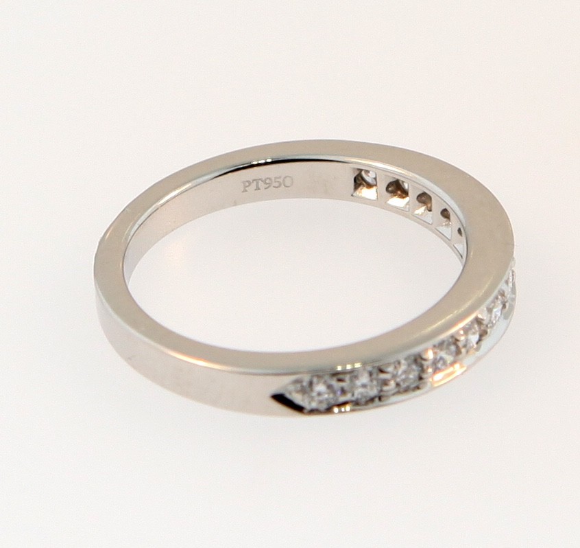 Tiffany & Co. 2.75mm Diamond Wedding Band Ring Sz 4.0
