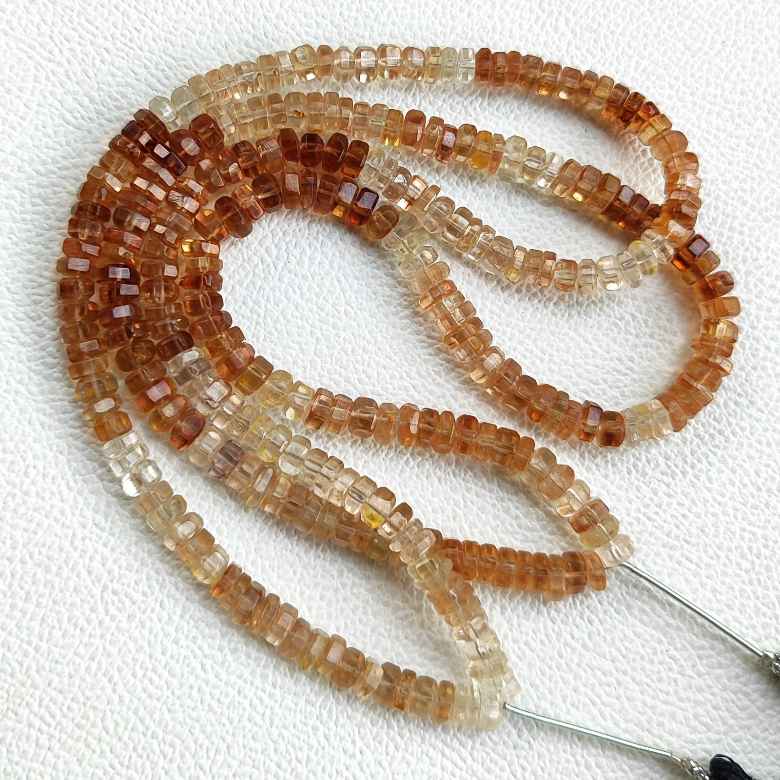 Natural Brazil Imperial Topaz 5mm Faceted Bolt Shape Beads 16″ Gem Strand
