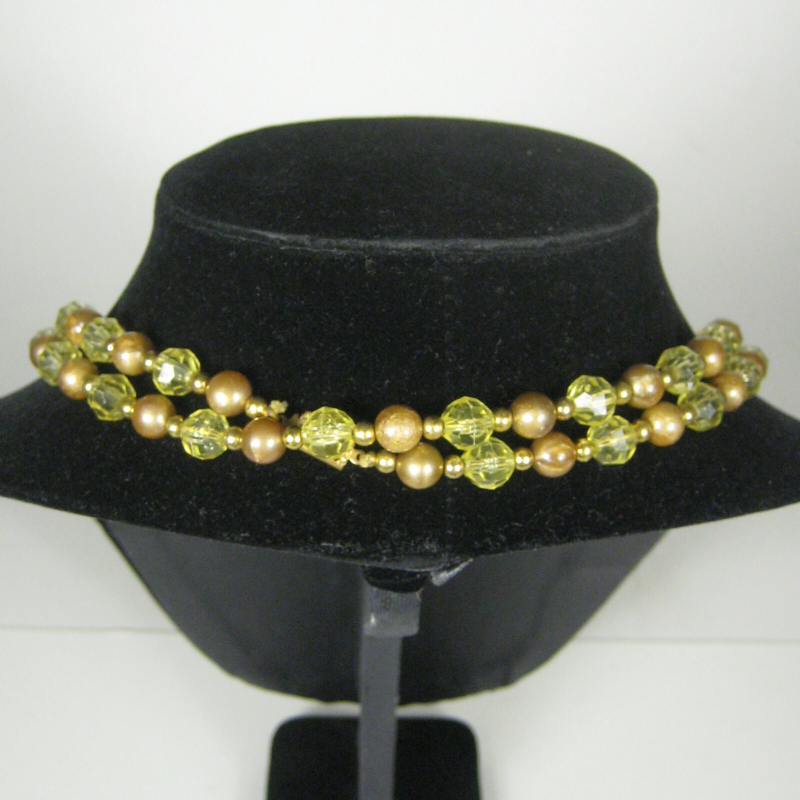 Necklace Women Goldtone 56 Inch VTG 70s 60s Estate Strand String Beaded Yellow