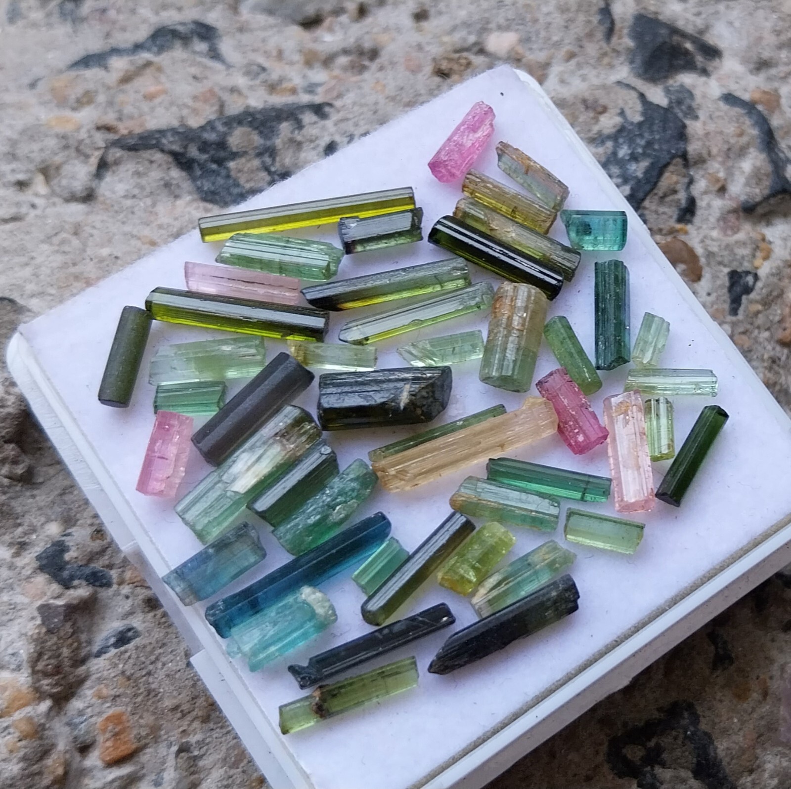 29.9 Carat Natural Multi Tourmaline Stick /Pencil 50 Piece Lot 4.5 to 17 MM
