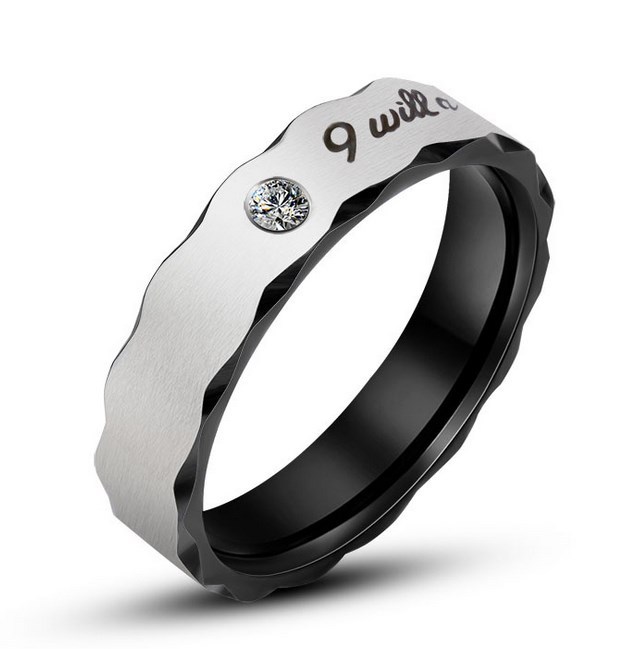 New Design Stainless Steel Couple Rings Promise Love Forever Wedding Gift