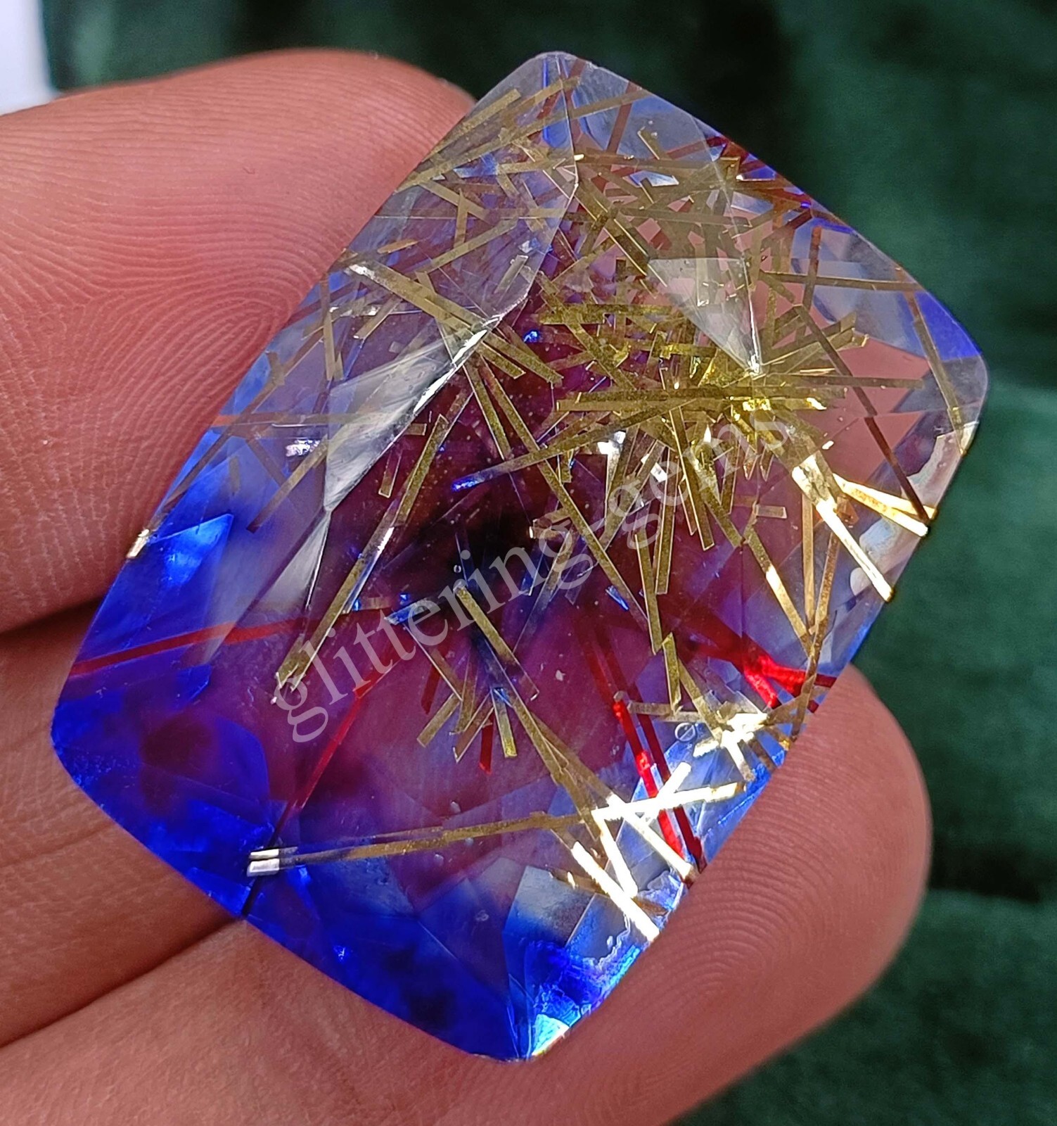 76.90 Ct Cushion BI Color Quartz Ametrine Doublet IGL Transparent Loose Gems M25