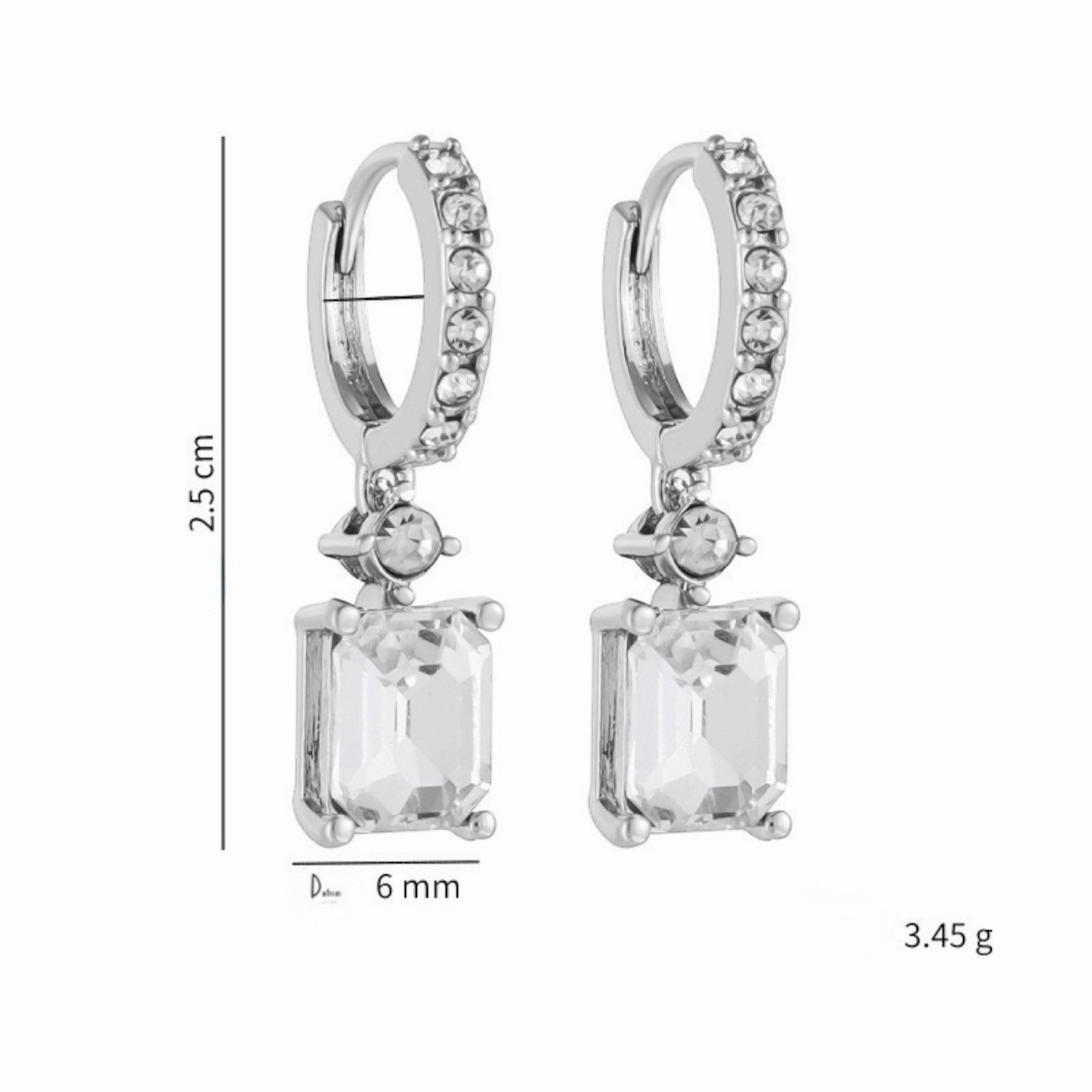 Elegant 925 Silver Filled Earring Women Zircon Wedding Jewelry Gift A41