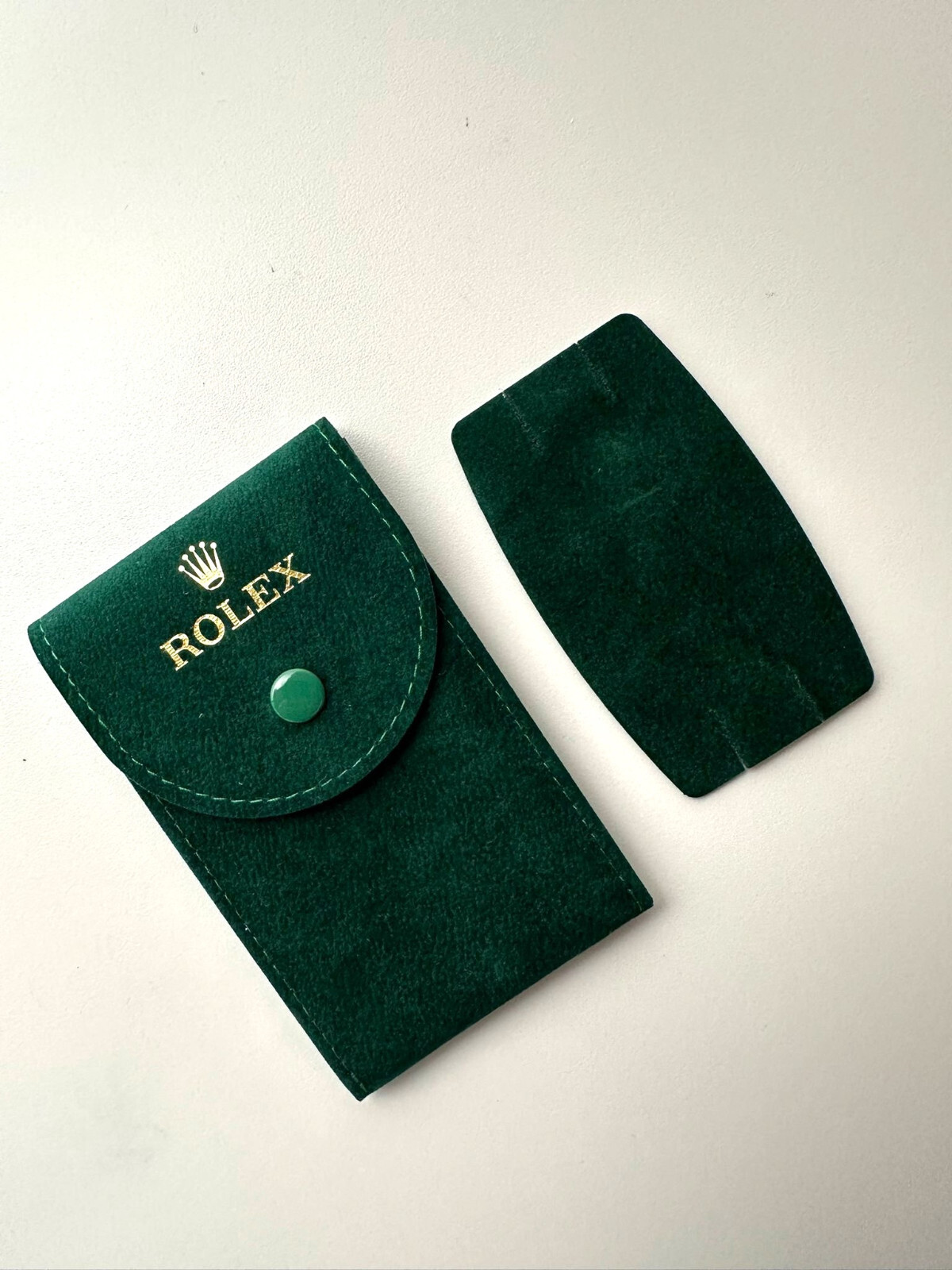 Rolex Green Suede Travel Pouch Plus Divider Card – Service Pouch