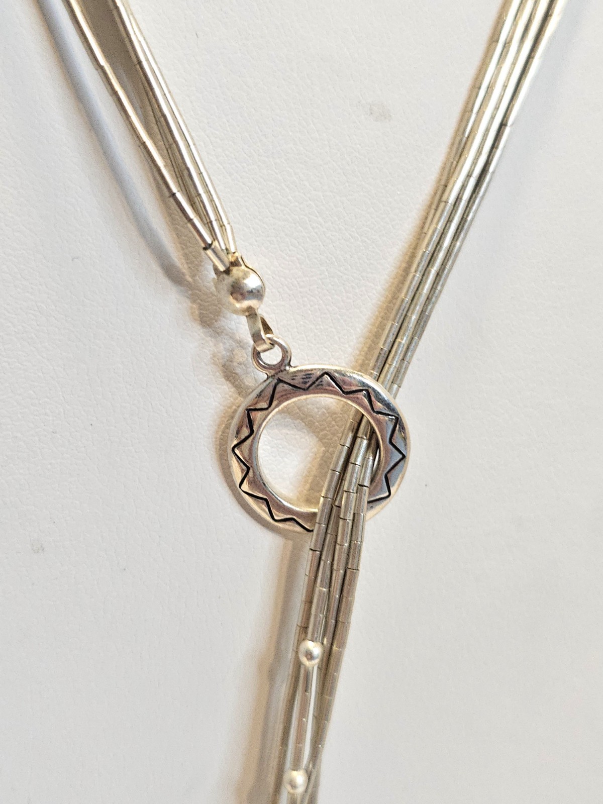 Sterling liquid silver lariat necklace Shube Dakota West