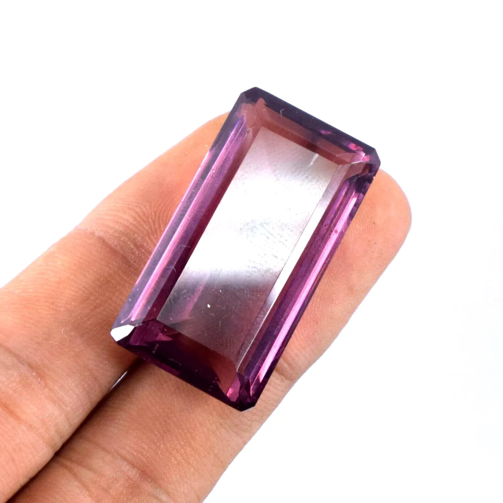 Emerald Shape 58.85 Ct Certified NATURAL Pinkish Amethyst Loose Gemstone