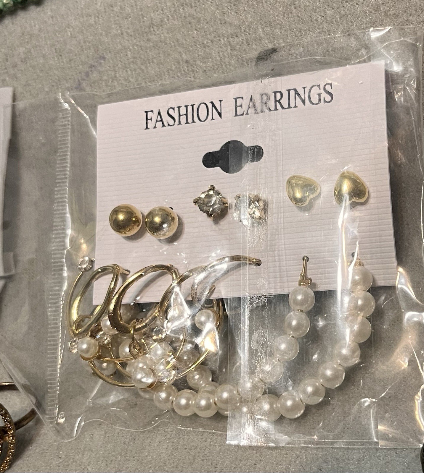 Costume Jewelry 10+ Lot: Pierced Earrings One Ring, Necklaces, New & Preloved,