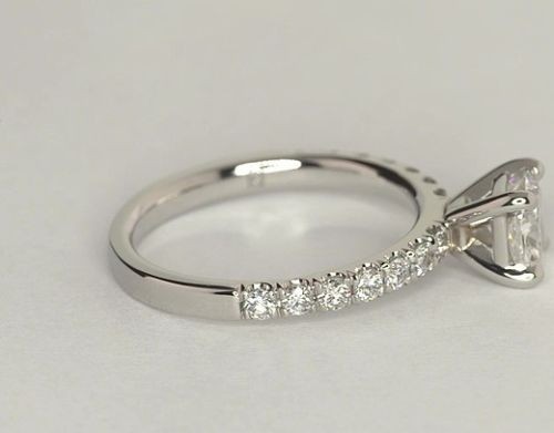 Cushion cut Lab Grown Diamond Wedding Ring 14K White Gold 1.06 Carat