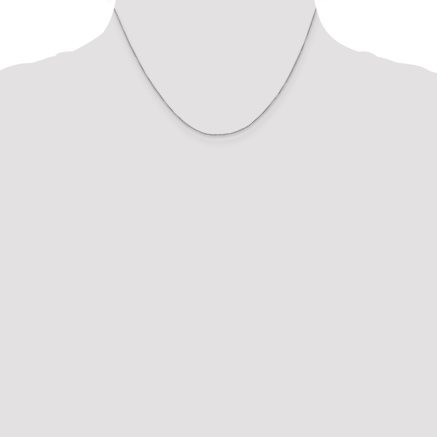 Sterling Silver Solid 0.6mm Plain Box Chain w/ Spring Ring Clasp 16″ – 24″