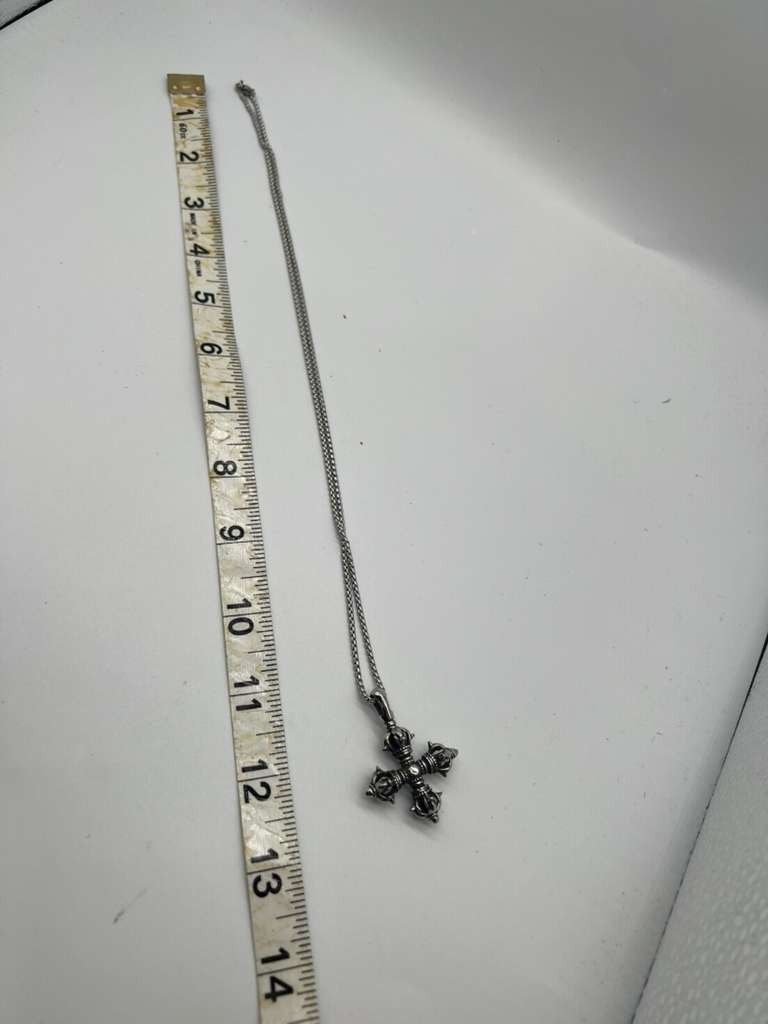 Stainless Steel legendary Buddhist dorje amulet pendant with necklace