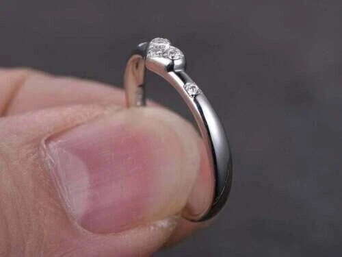 0.30ct Round Cut Lab Grown Diamond Women’s Wedding Band Ring 925 Sterling Silver