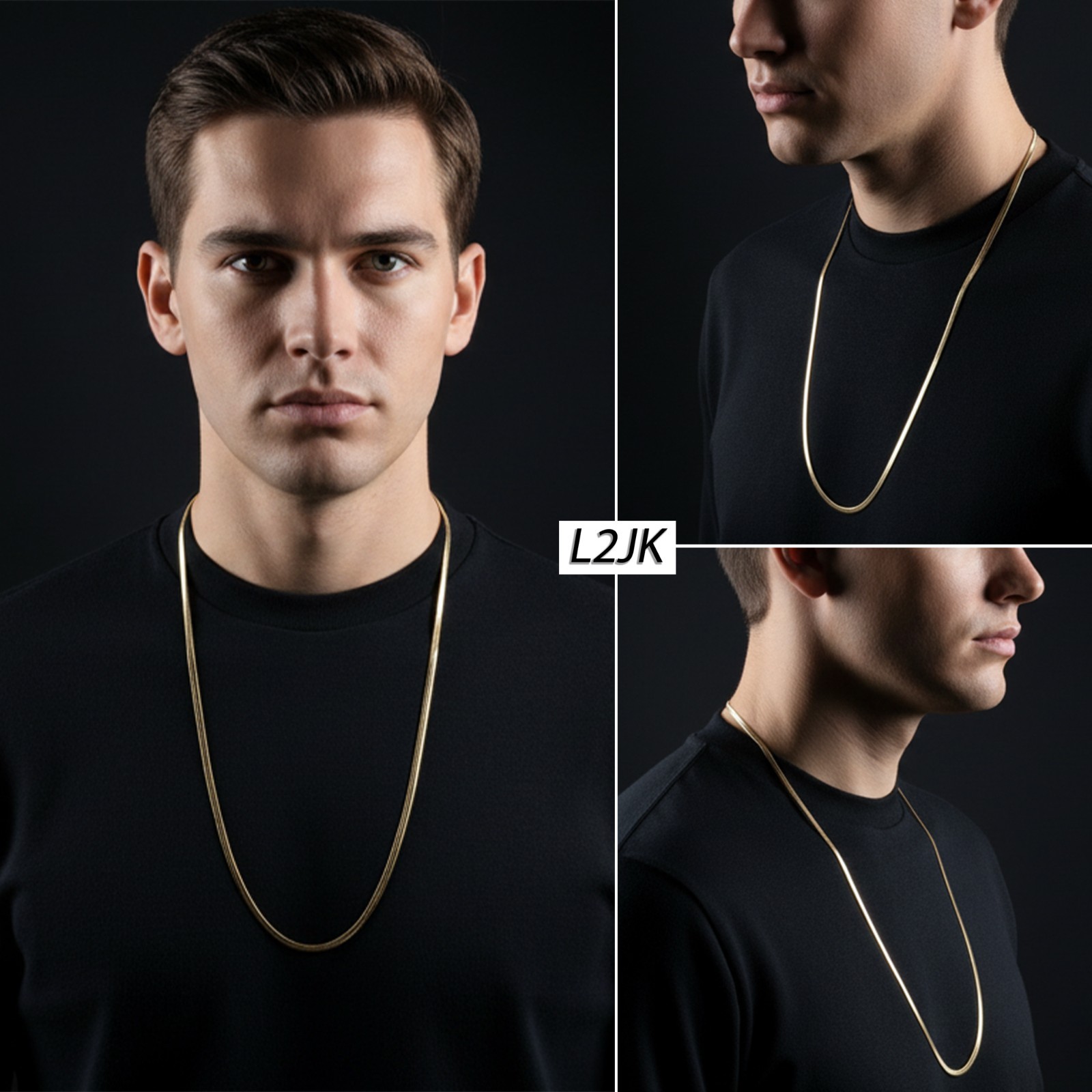 Herringbone Chain 5mm – 11mm | 30″In 14K Gold Plated Hip hop Yello Flat Necklace