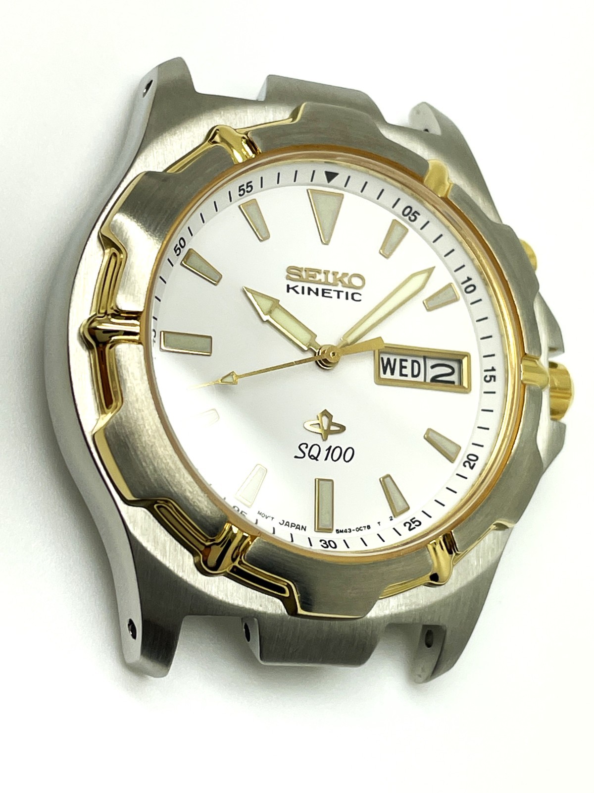 WATCH PARTS SEIKO MEN’S 5M43-0B90 NOT-WORKING KINETIC 100M ANALOG WATCH SKJ068