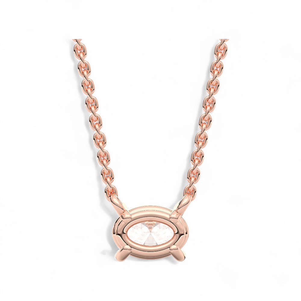 0.25Ct Oval Moissanite Pendant Necklace 925 Silver/10K 14K Gold 18″ Solitaire
