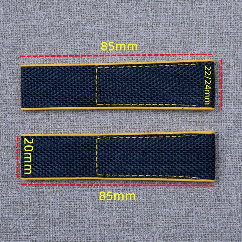 22 24mm Nylon Rubber Watch Band Strap Fits Breitling NAVITIMER WORLD Avenger