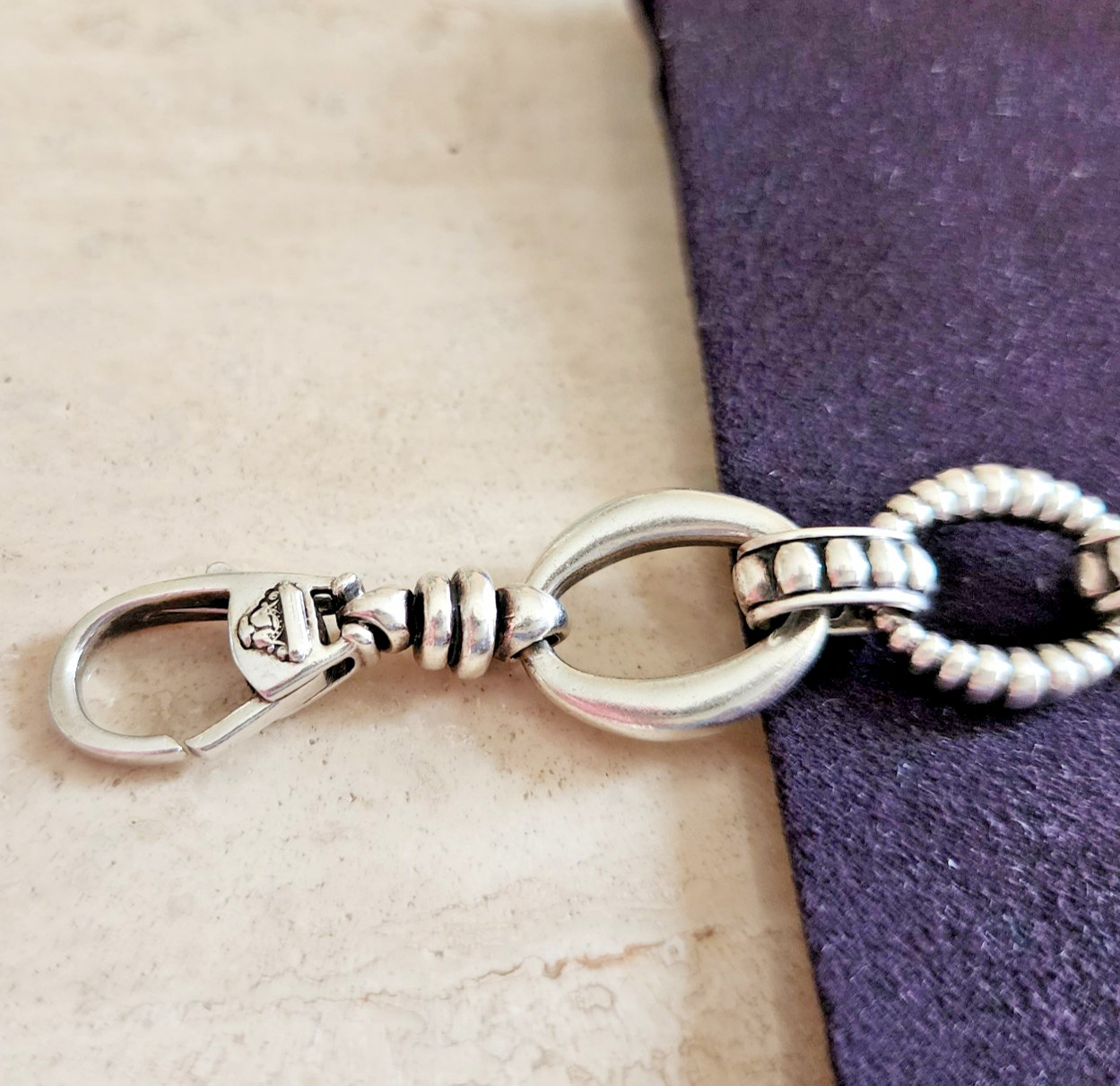 LAGOS Caviar Sterling Silver Bracelet – 7.5” – Beaded & Smooth Link Design