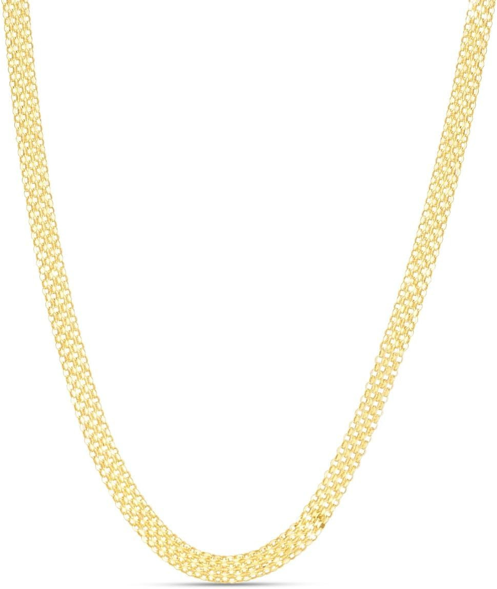 Floreo 14k Yellow Gold 4.7mm Bismark Chain Necklace