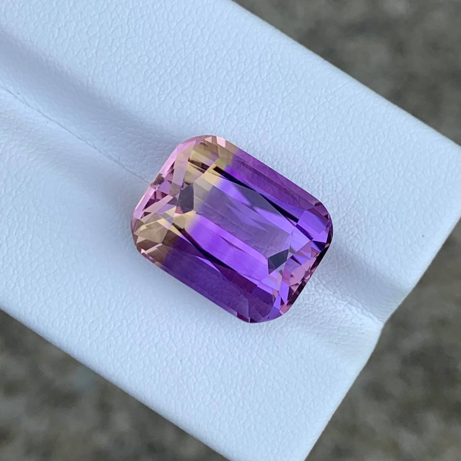 12.78 Carats Fine Ametrine Stone Cushion Cut Natural Bolivian Gemstone