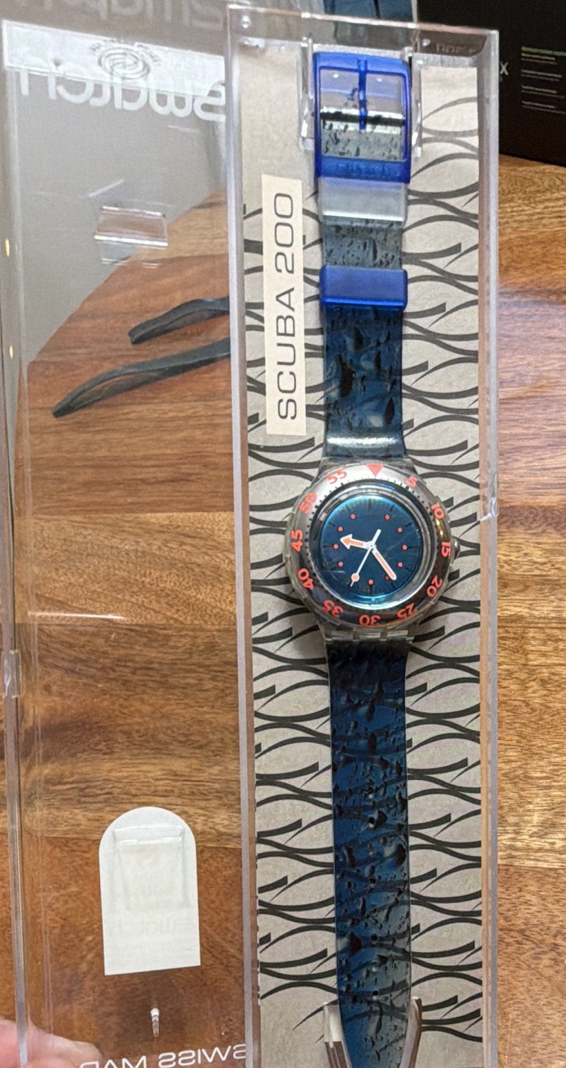 1995 Scuba 200 Swatch Watch Water Drop SDK123 NOS Mint never worn. Beautiful 🤩