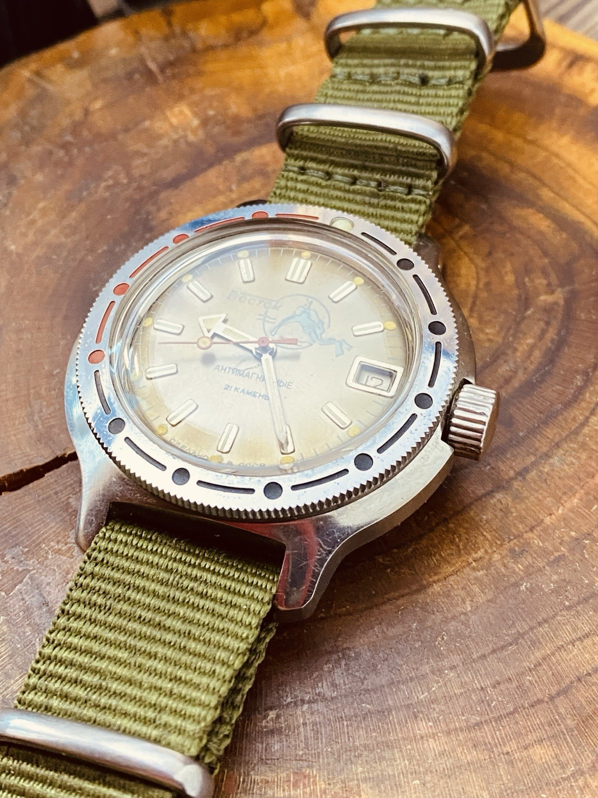 Rare Watch Vostok Titanium 2416Б Amphibian 21 Jewels Soviet USSR Vintage #7921