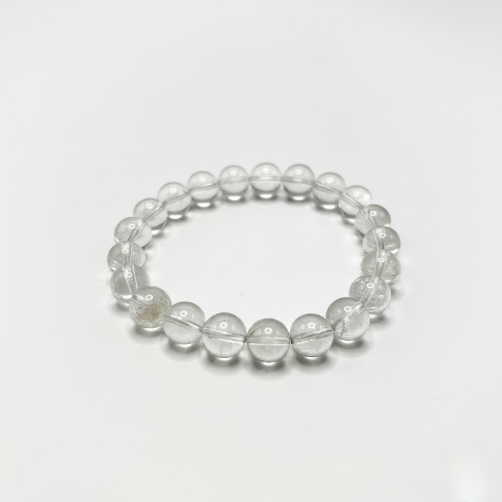 Natural White Quartz Crystal Bracelet 8mm 16cm birthday party gift