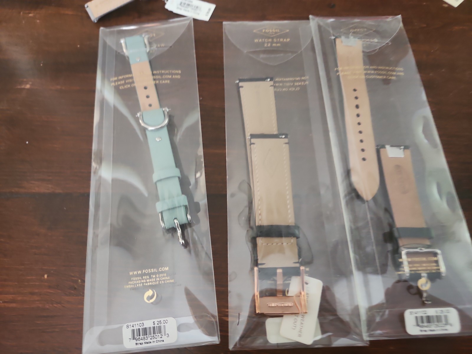 Lot of 10 Fossil Straps Bands New Leather Rubber