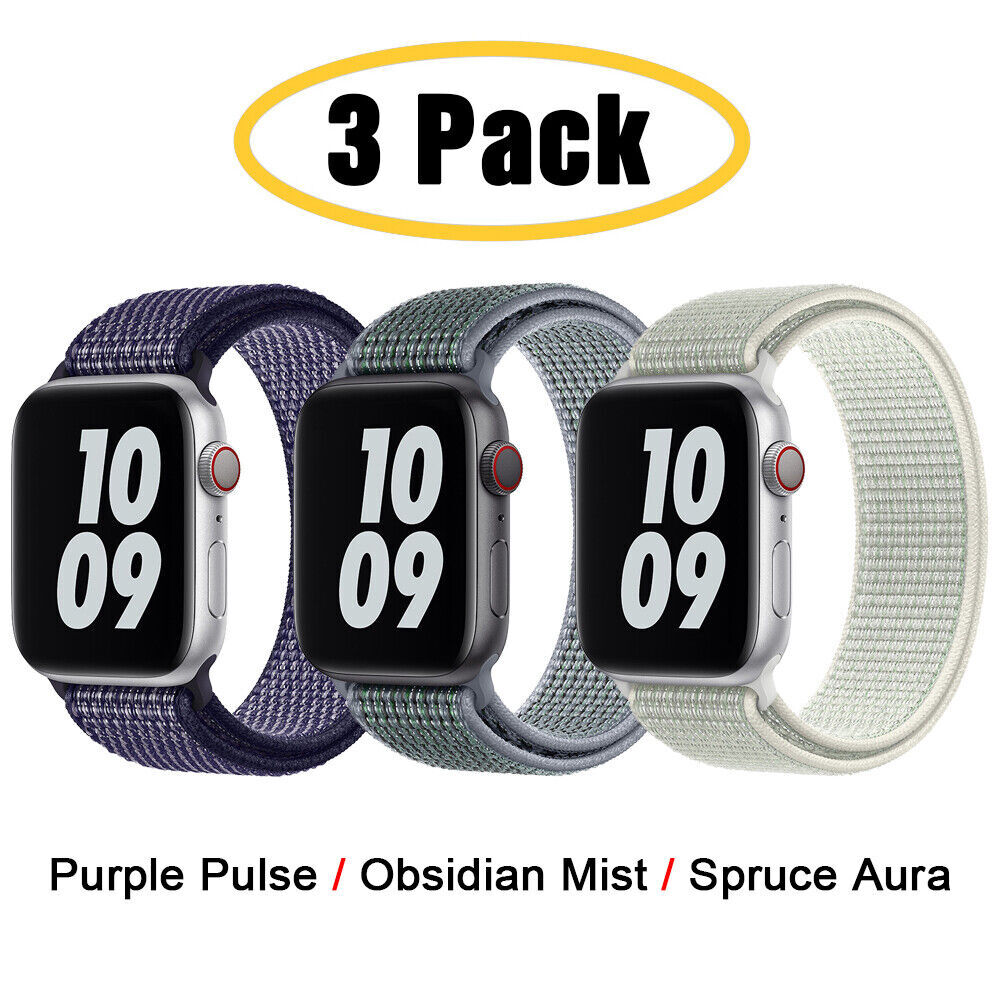 3 PACK Nylon Sport Band Strap For Apple Watch Series 11 10 9 8 7 6 SE 38/49mm