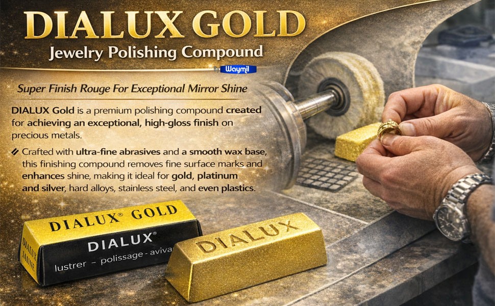 Dialux GOLD Polishing Compound Jewelers Rouge Super-Finish Highest Gloss 1 Bar