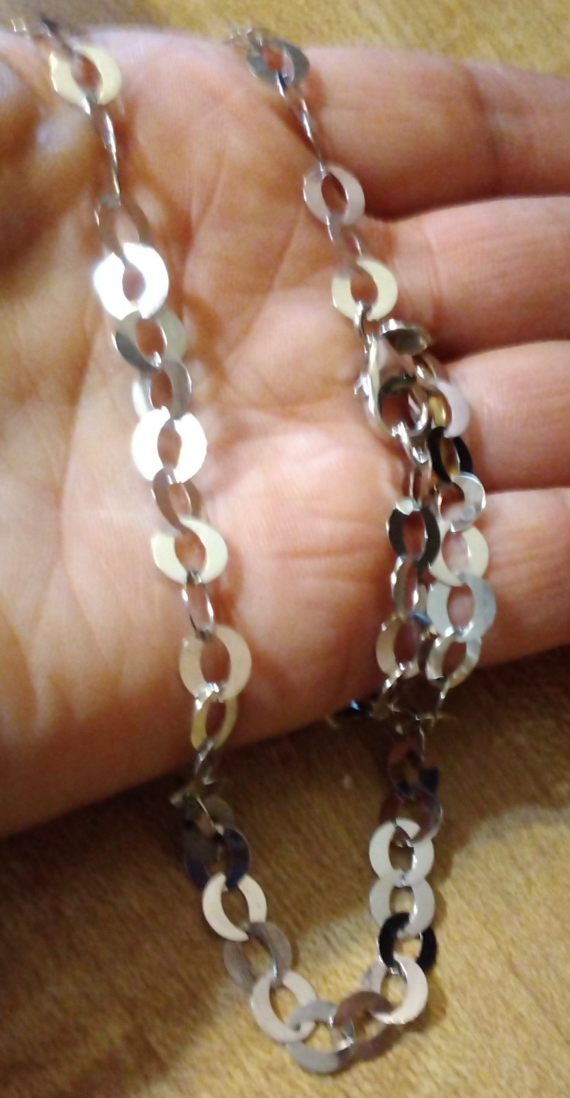 3 BRONZE MILOR Chain Necklace LOT 20″ ITALY SHINY Silver Signd Diff link Jewelry