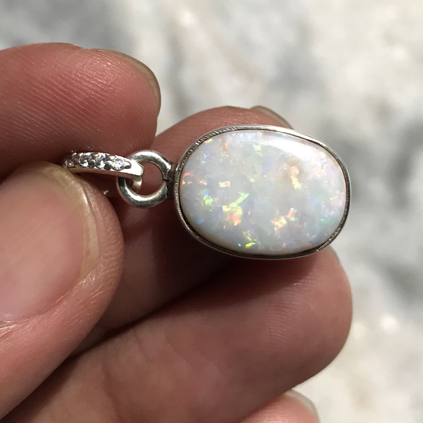 Natural Australian Multi Opal 925 Solid Sterling Silver Pendant Stone Size 17×13