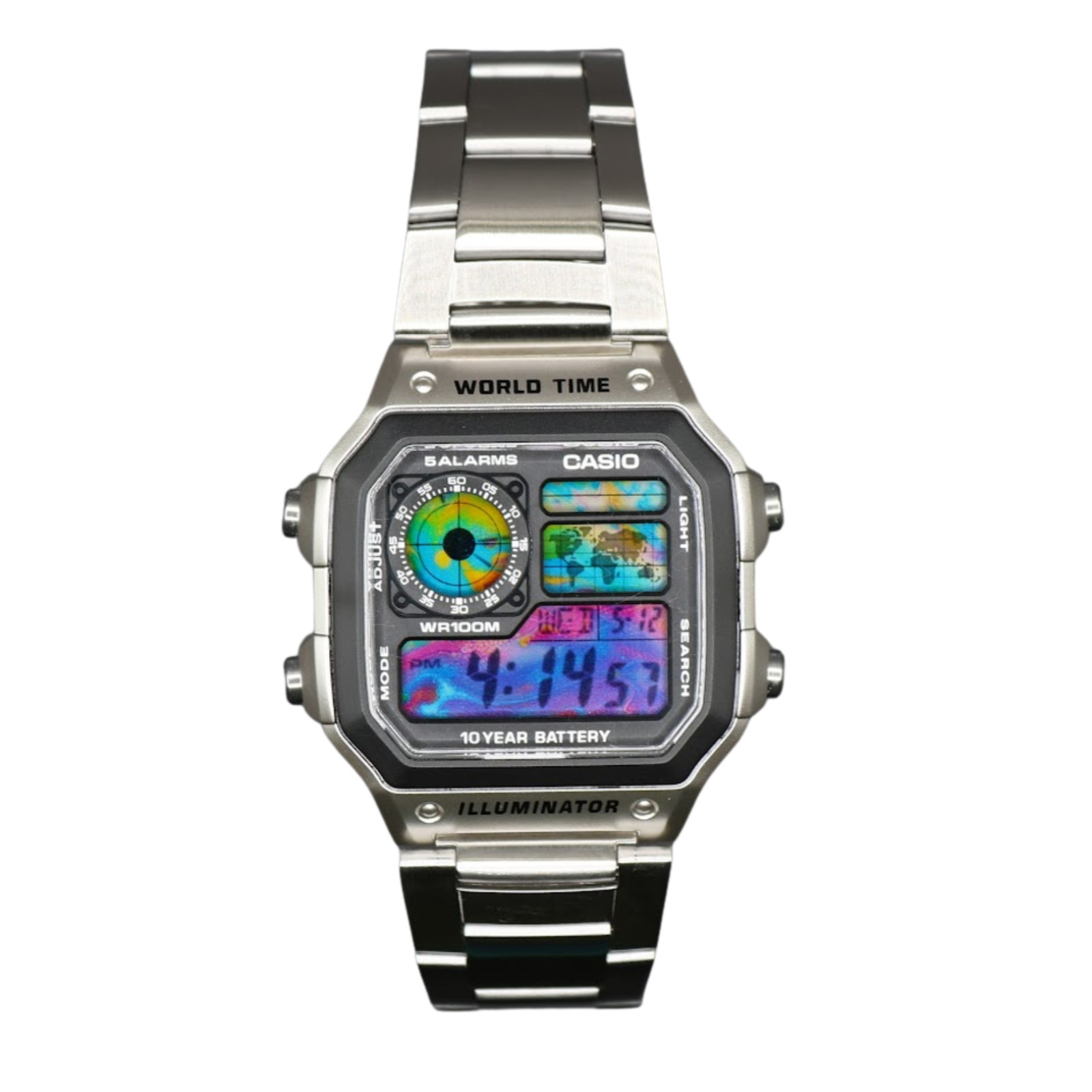 CASIO AE-1200WHD Royale World Time Watch Mod Color Splash Display