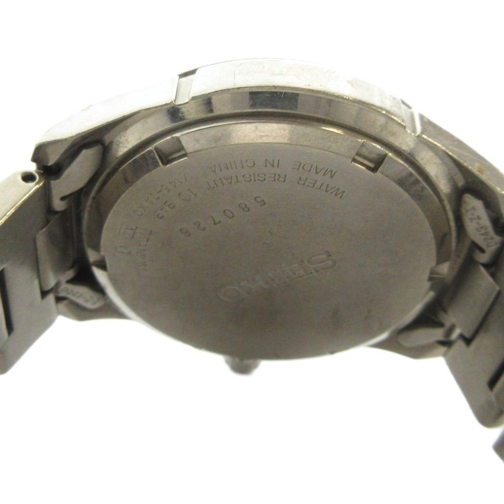 SEIKO V145 0AX0 Watch Solar Titanium SS Date Silver Color GY18 MQ