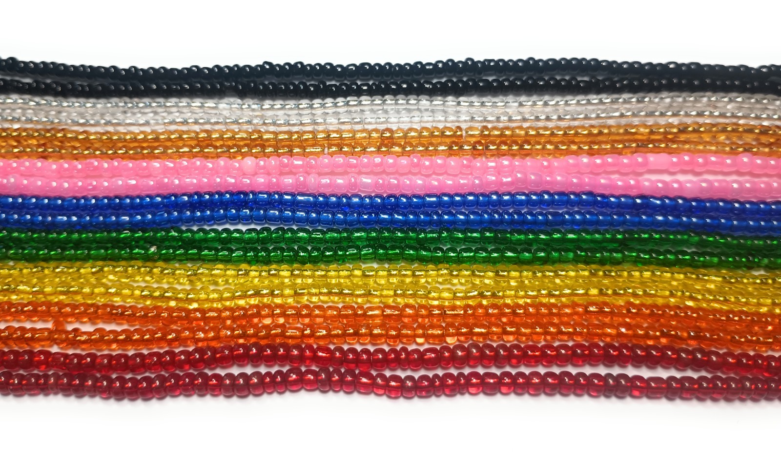 Glossy Glass Waist Beads, 42-Inch Tie-On Belly Beads Strand