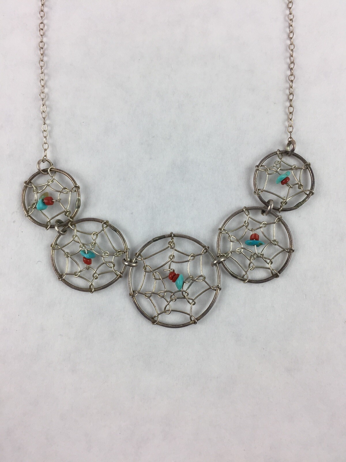 Dream Catcher Arizona Necklace and Earrings Silver Earring Coated Silver