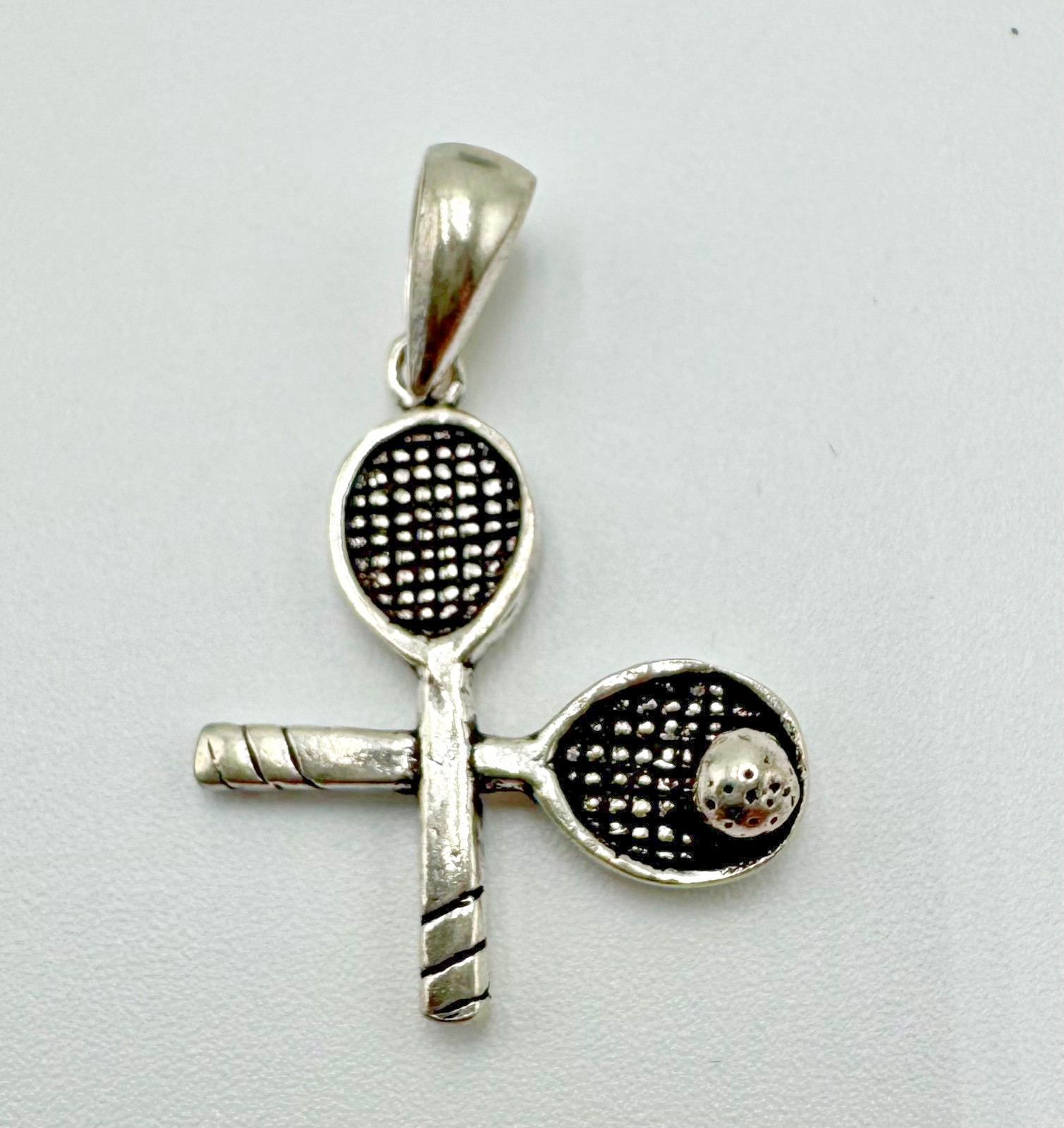 Sterling Silver Tennis Racket Pendant 925 with Ball – Vintage Sports Charm