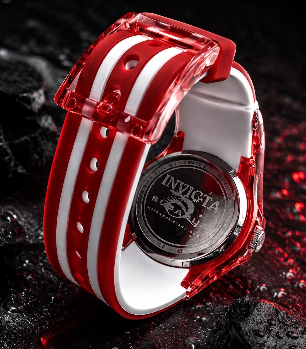 SUBAQUA RED Sport Diver 100M Mens Diving Watch Flame Fusion Quartz 44mm 🇺🇸