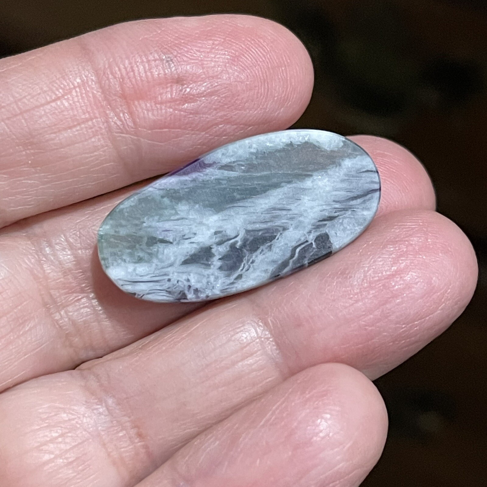31×15.4×5.3mm Green Purple Turkish Oval Kammererite Cabochon Loose Gemstone