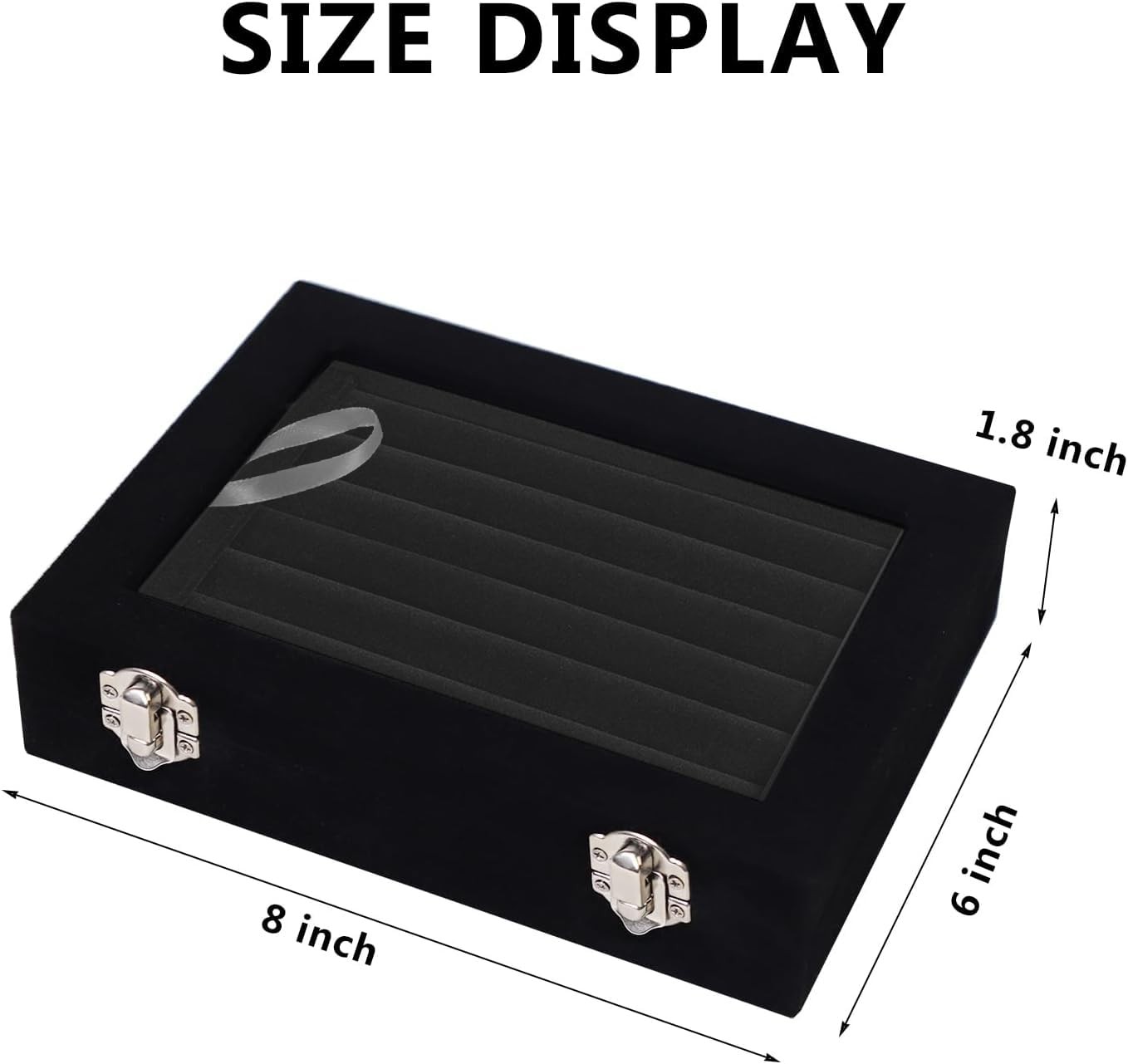 60 Slots Jewelry Ring Display Organizer Tray Holder Earrings Storage Boxes Case