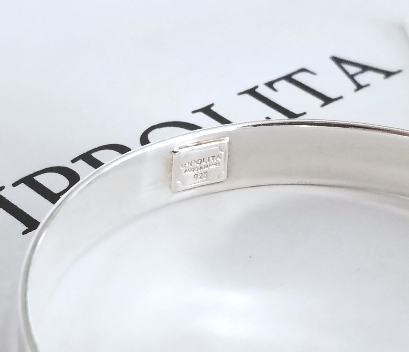 IPPOLITA – Glamazon Hammered 9mm Sterling Silver Bangle Bracelet – Pristine!