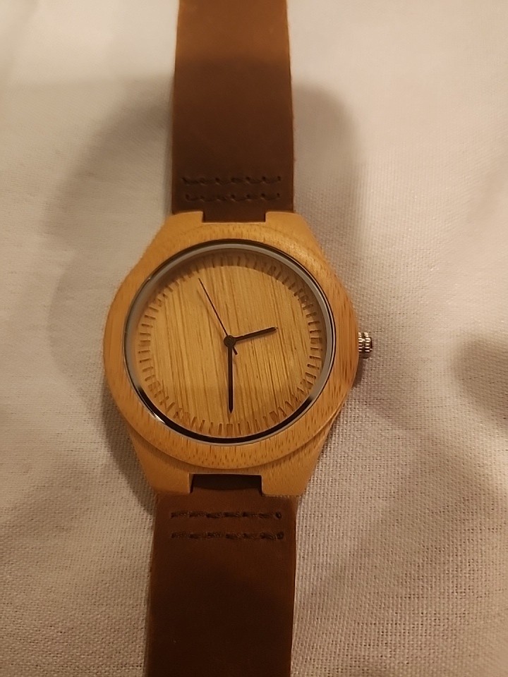 jewelry Cucol Wooden Watch mens. need battery New K113.