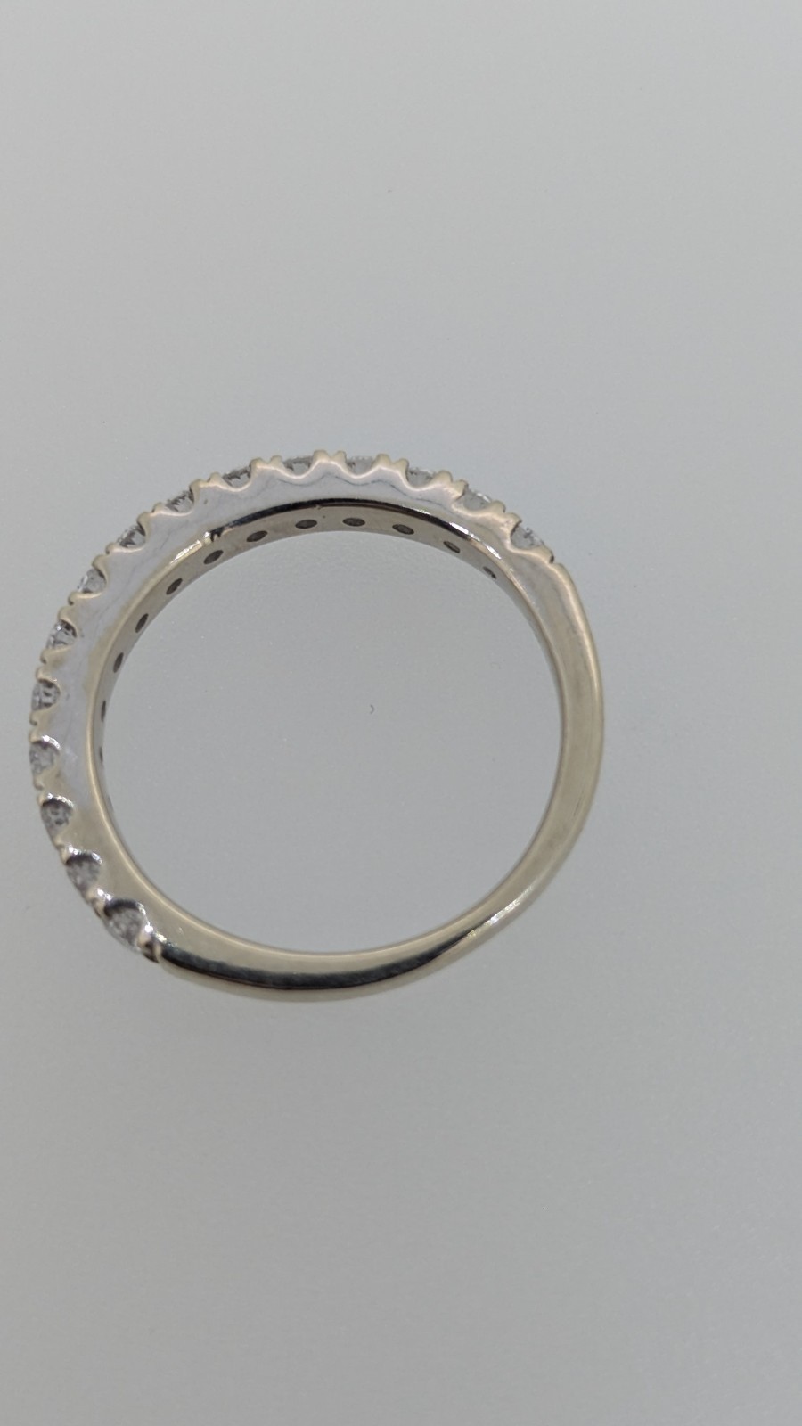 14k White Gold 1/2 ctw Sz 5 2.1mm Round LAB Diamond Stack Half Band 2.4mm