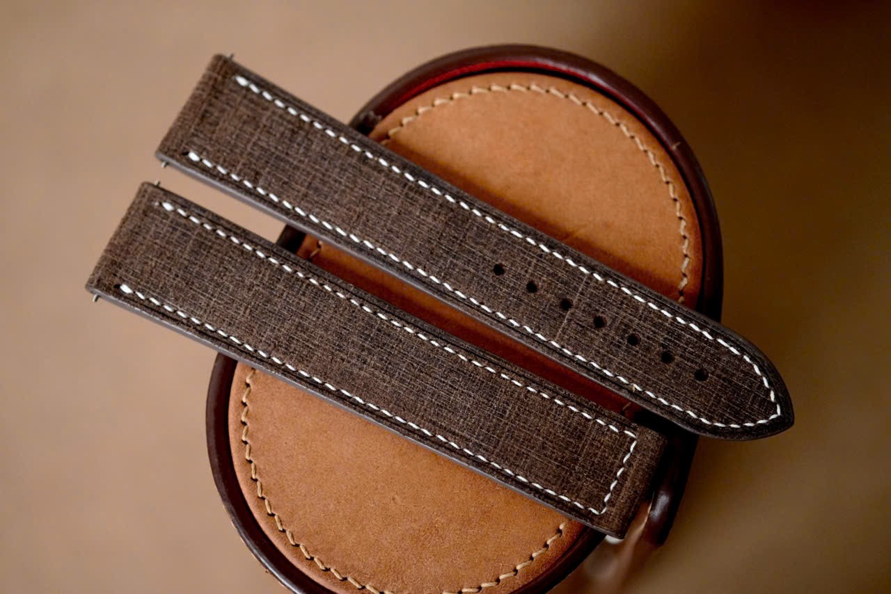 Handmade Mocha brown Babele watch strap watch band size 21/18 (or any size)