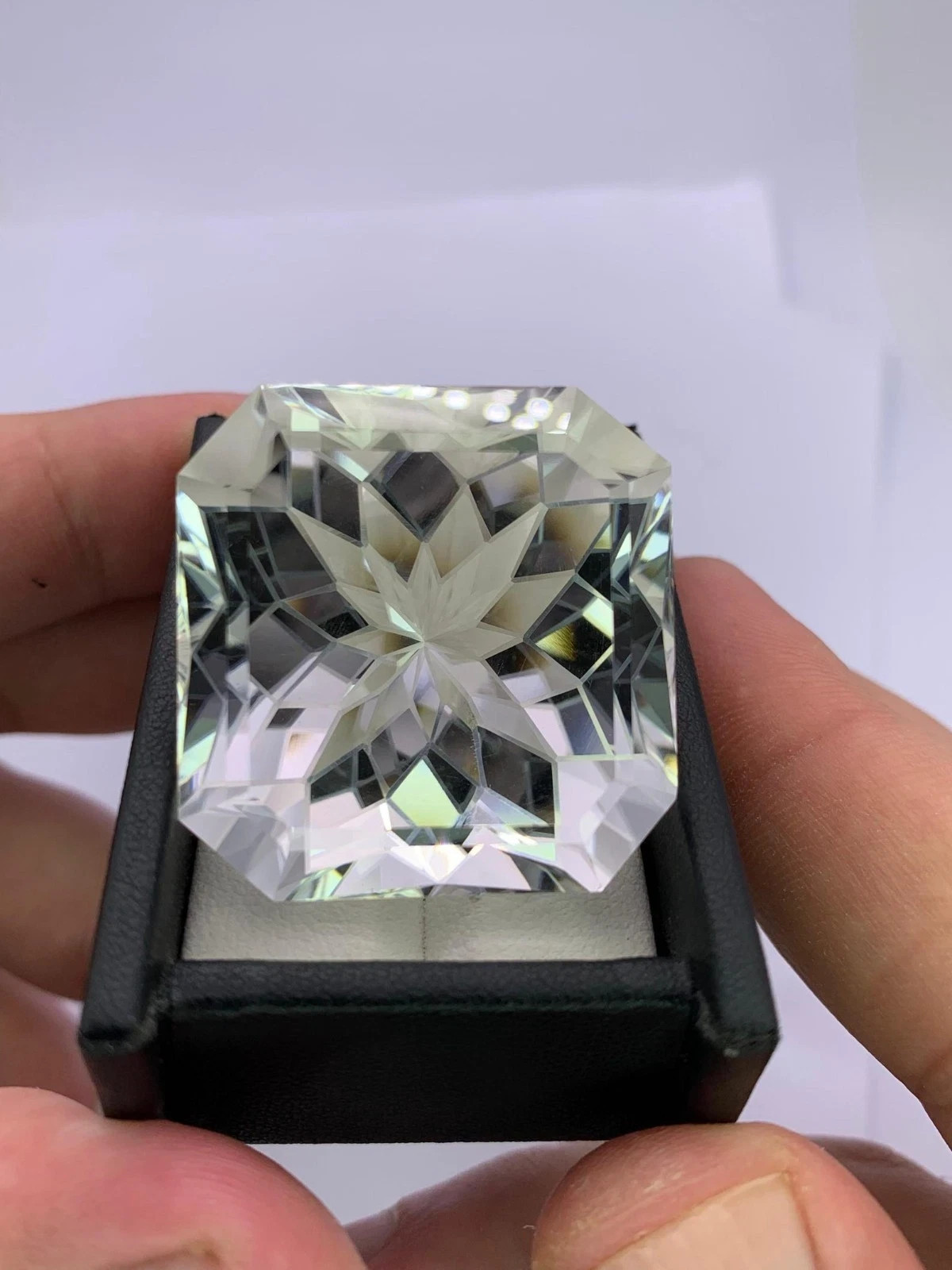 GIE Certified 50.55 Ct Natural White Topaz Asscher Cut Certified Loose Gemstone